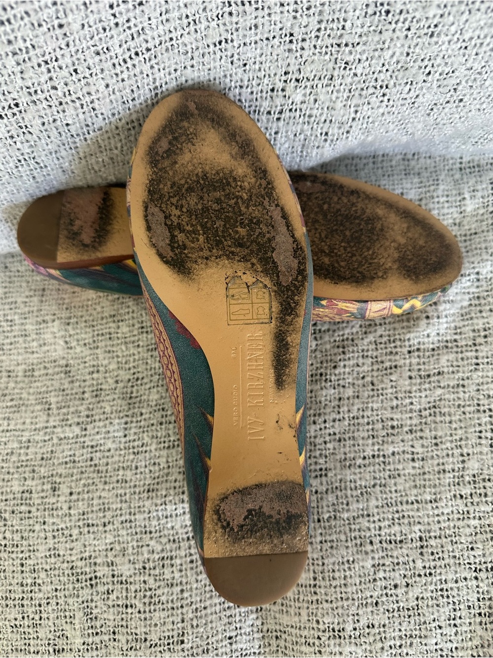 Ivy Kirzhner Floral Flats with Green Gem Accents - Picture 5 of 8